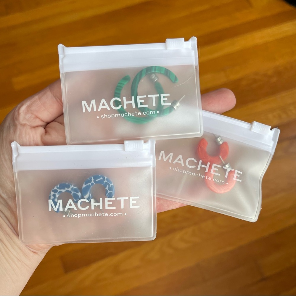 Machete Hoop Earrings Set of 3 Like new in bags